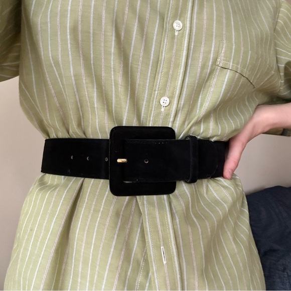 SOLD Vintage Black Suede Belt S/M - Picture 8 of 8